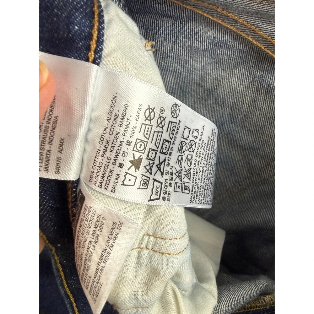 Levis 501 Original Fit Mens Dark Wash Indigo Button Fly Jeans W34 L30 00501-0000